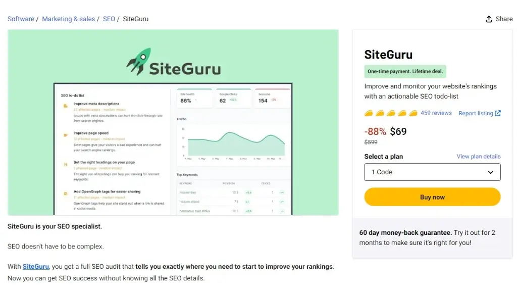 SiteGuru Appsumo Lifetime Deal | Best Full SEO Audit Tool SiteGuru Appsumo Lifetime Deal - Best Full SEO Audit Tool